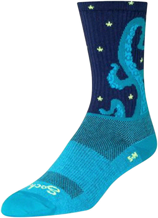 6 inch Blue/Pink Large/X-Large SockGuy Crew NICA Alien Socks 