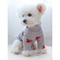 thumbnail image 1 of Valentine's Day 1pc Pink Pet Clothes High Collar Warm Casual Style Two Feet Jumpsuit Heart Patterned T-Shirt Suitable For Small And Medium-Sized Dogs,, 1 of 4