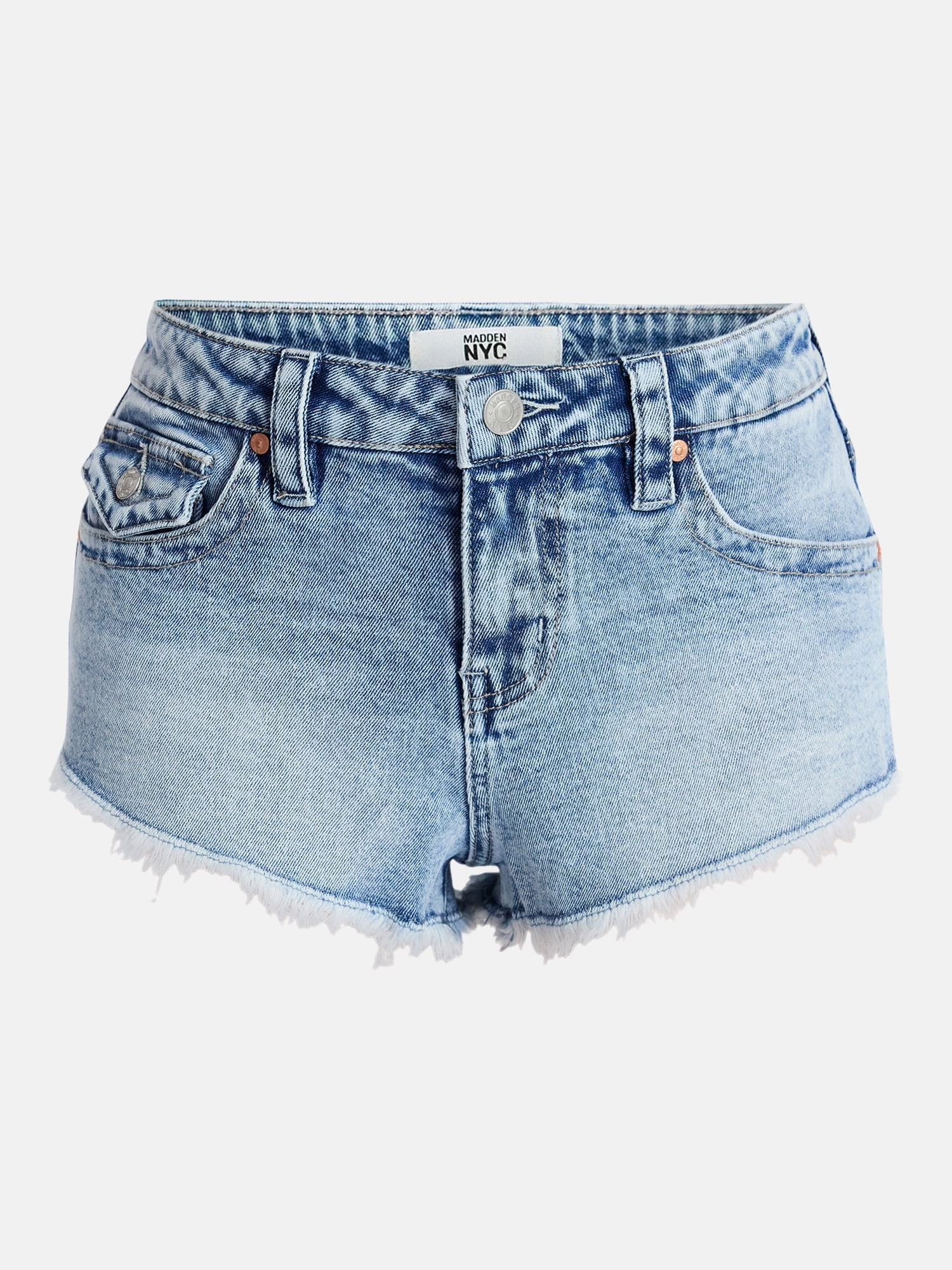 Madden NYC Women’s Frayed Denim Shorts, Sizes 00-18