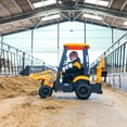 thumbnail image 3 of JCB Excavator Ride on & Bulldozer, 12V Battery Powered Construction Vehicles for Kids with Remote Control and Front Loader, Music Player, Backhoe Loader Ride-On Large Digger Yellow, 3 of 9