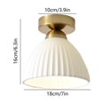thumbnail image 3 of SHEIGUANNI Gold Ceramic Ceiling Light for Corridor, Balcony & Entrance - Wrought Iron Base, Energy-Efficient​​, 3 of 7