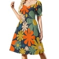 thumbnail image 4 of Vestido de manga corta con estampado de perezoso, elegante y de verano para mujer., 4 of 8