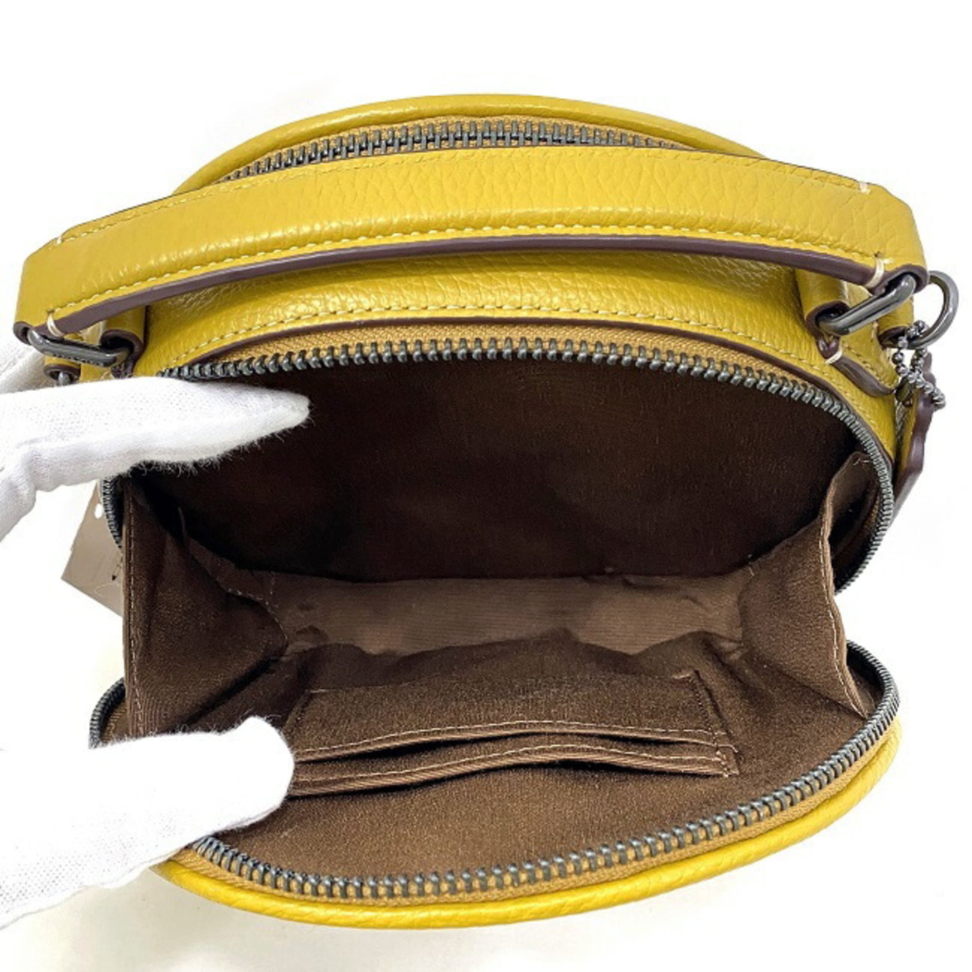 COACH CROSSBODY BAG Leather Bleecker Preston Domed Satchel Yellow 30143  Purse £42.82 - PicClick UK