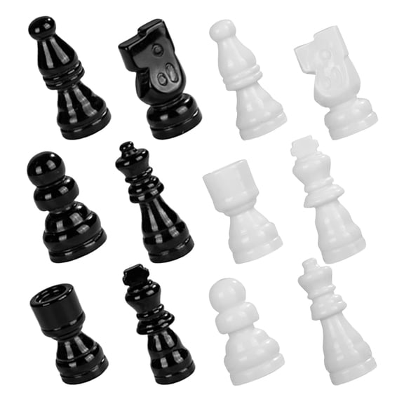 SEWCHICS 12-Piece Handcrafted Resin Chess Set with Artistic Design for Stylish Home and Office Decoration