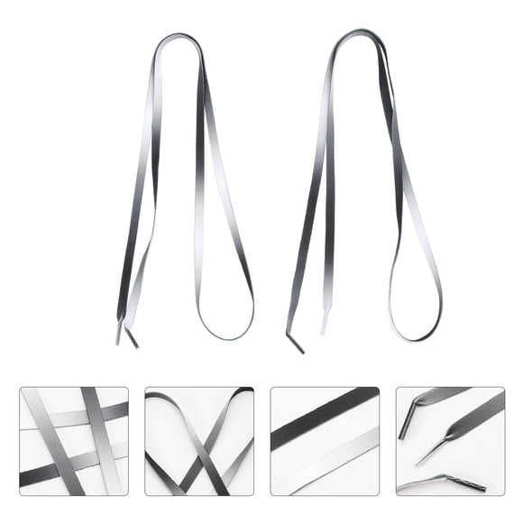 WHAMVOX 1Pair Elastic Flat Shoe Laces Black Gradient Pattern for Sneakers Boots and Shoes Accessories