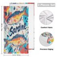 thumbnail image 4 of Yayeee Hand Towels for Bathroom Set of 2 Quick Dry Super Absorbent Soft Hand Shower Towels, 28" x 14", Yellow Sardines Pattern, 4 of 8