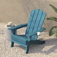 thumbnail image 5 of Flash Furniture Newport Adirondack Chair with Cup Holder, Weather Resistant HDPE Adirondack Chair in Blue, Set of 4, 5 of 13
