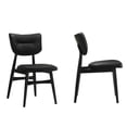 thumbnail image 2 of Omax Decor Joss Solid Wood Leather Dining Chairs in Black (Set of 2), 2 of 6
