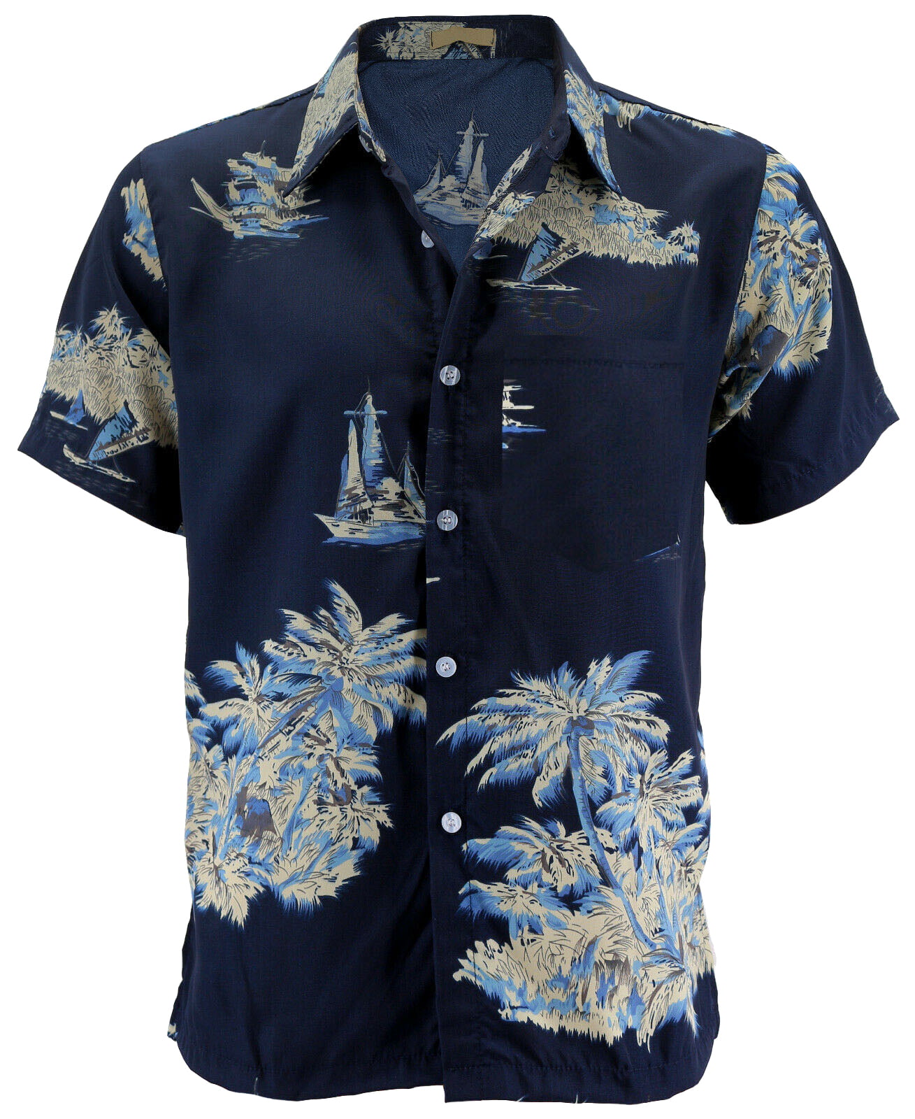 Men's Hawaiian Tropical Beach Party Button Up Casual Dress Shirt Printing Shirts