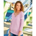 thumbnail image 4 of W1454 Womens Henley Shirt Hailey 3/4-Sleeve Henley, 4 of 5