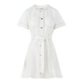 thumbnail image 4 of Free Assembly Women’s Cotton Utility Mini Dress with Short Sleeves, Sizes XS-4X, 4 of 5