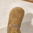 thumbnail image 6 of Girls Winter Boots Kids Snow Shoes Faux Suede Upper Fleece Lined Mid Calf Boot Pull-On Non Slip Outsole for Cold Outdoor Daily Wear, 6 of 9