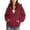 Wine #05, variant on Womens Oversized Sweatshirt Wrap Pullover Long Sleeve Plain Hoodies Fashion Y2k Hooded Top for Fall Outwear L