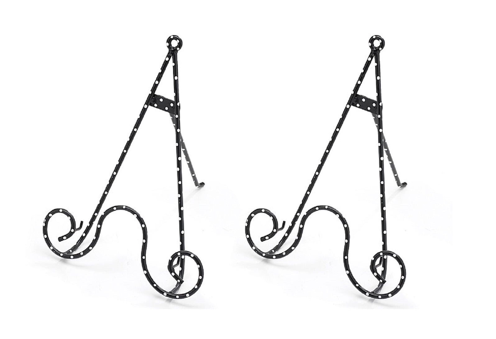 Black and White Polka Dot Plate Stand / Easel Set of 2