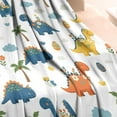 thumbnail image 3 of White Dinosaurs Palms Eggs Pattern Blanket,Comfortable Soft Lamb Wool Throw Blanket,All Season,Warm Lightweight Blankets for Sofa Bed Couch Living Room Chair,30"x40", 3 of 4
