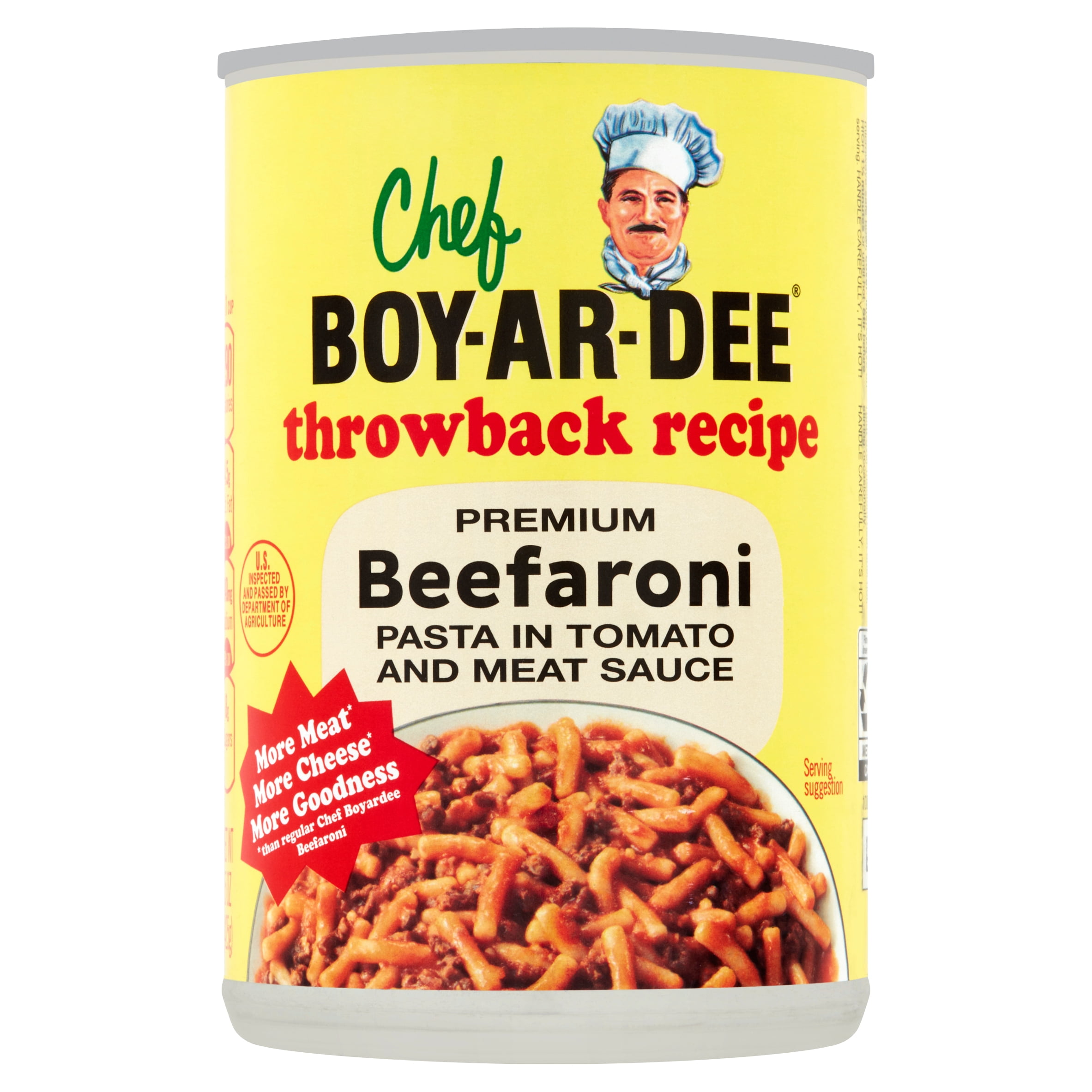Chef Boyardee Throwback Recipe Premium Beefaroni Pasta In Tomato And Meat Sauce 15 Oz Walmart Com