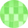 thumbnail image 1 of Ahgly Company Indoor Round Checkered Green Modern Area Rugs, 8' Round, 1 of 1