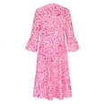 thumbnail image 4 of Wycnly Womens Dresses 3/4 Sleeve V-Neck Leopard Print Casaul Maxi Summer Dress Ruffle Swing Plus Size Vintage Long Dresses Pink S Clearance Clothes, 4 of 6