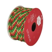 Holiday Time Twisted Cord Rope/Ribbon, 3 Ply, 5 Yards, Polyester; Red/Green/Gold
