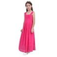 thumbnail image 2 of DPOIS Girls Kids Pleated A-line Chiffon Wedding Bridemaid Dance Prom Dress, 2 of 7