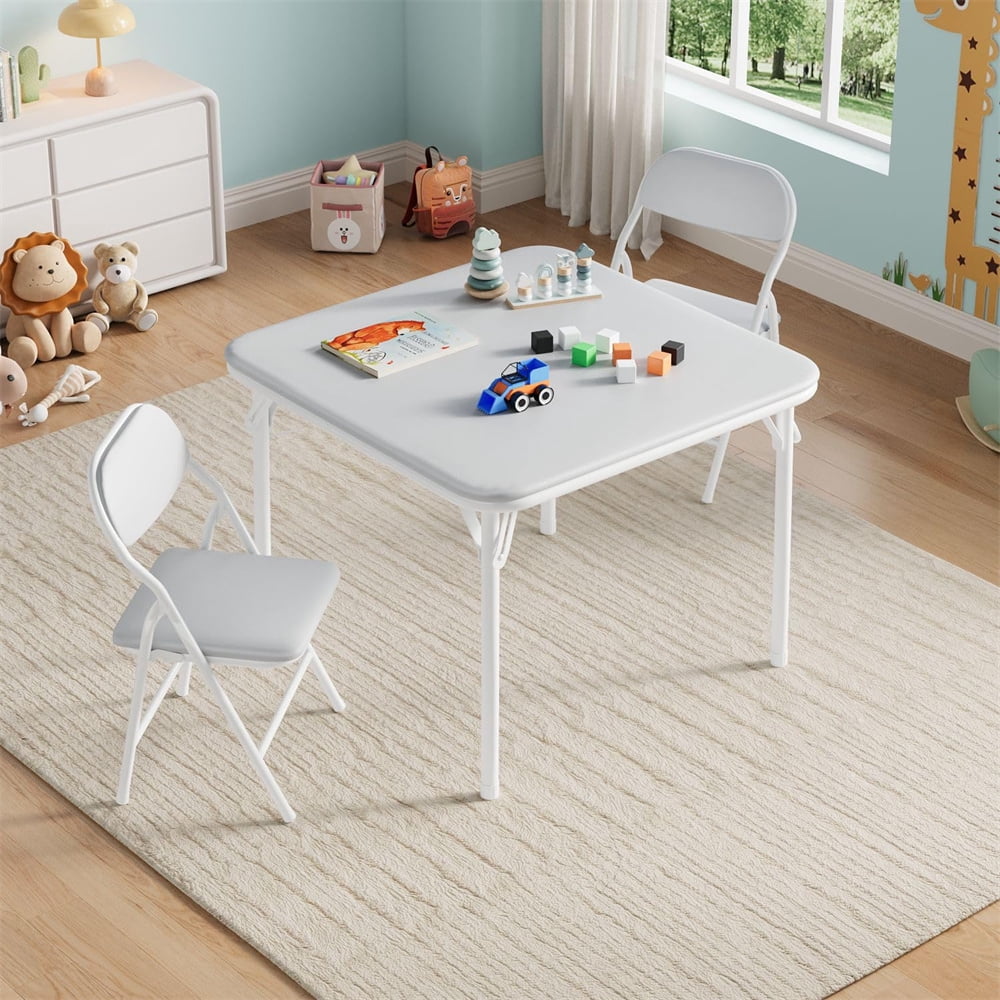 3 Piece/5 Piece  Folding Kids Table and Chairs Set, Children Activity Table and Chairs Set for Dining Room,Daycare,Classrooms