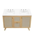 thumbnail image 6 of Modway Soma 48" Double Sink Modern Wood Bathroom Vanity in Oak and White, 6 of 17