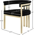 thumbnail image 3 of Meridian Furniture Marcello Black Velvet Dining Chair (Set of 2), 3 of 7