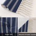 thumbnail image 6 of Navy Blue Striped Washable Area Rug 3'x5', Navy Blue White Farmhouse Stripes Woven Cotton Tassels Kitchen Rugs, Non Slip Indoor Door Mat Throw Carpet for Entryway Living Room Nursery Laundry Room, 6 of 9