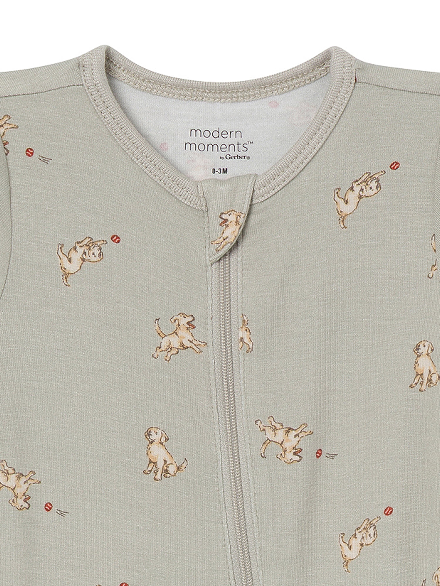 Modern Moments by Gerber Neutral Two-Way Zip Viscose Sleep ´N Play Footed Pajama, 2-Pack, Sizes Newborn - 24 Months