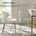 thumbnail image 6 of Modern Velvet Accent Chair Upholstered Small Vanity Chair Bedroom Living Room Ivory, 6 of 12