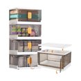 thumbnail image 1 of Cajas de Almacenamiento 4 PCS Plegable Plástica - 180 L Contenedores de Organizador Apilables, Organizadores de Armario Apilable, con Tapas y Ruedas, con Transparente Puerta, 48x33x108 CM, 1 of 4