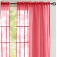 thumbnail image 4 of Red Sheer Window Rod Pocket Curtain Set 90" Inches Long (2 Panels), 4 of 4