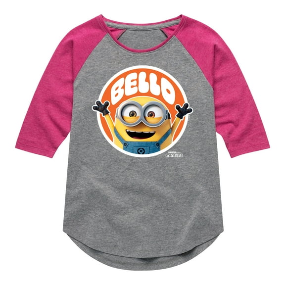 Despicable Me Minions - Bello Minion - Toddler & Youth Girls Raglan Graphic T-Shirt