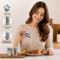 thumbnail image 6 of Adjustable Salt And Pepper Shakers Set, Stainless Steel Glass Spice Dispensers with Pour Holes for Coarse Sugar And Herbs, Home Kitchen Seasoning Storage Containers, 1X Seasoning Jar, 6 of 7