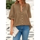 thumbnail image 3 of Blusa PRETTYGARDEN para mujer, verano 2025, manga corta, cuello en V, 3 of 8