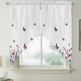 thumbnail image 2 of Spring Floral Butterfly Swag Valances for Windows, Kitchen Curtains 36 Inch Length 2 Panels Set, Farmhouse Flowers Botanical Short Curtains for Small Windows Rod Pocket Cafe Curtains Drapes 28"x36", 2 of 8
