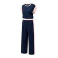 thumbnail image 5 of Women's High-Waist Color Block Short-Sleeve Set – Versatile Daily Ensemble [ZhiHiMeRi] | L, 5 of 6