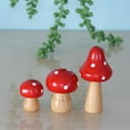 thumbnail image 1 of 3 piezas de estatuilla de naturales, escultura artesanal, Mini paisaje de , para escritorio, jardín de hadas, s, patio al rojo perfecl Figuras de hongos, 1 of 8
