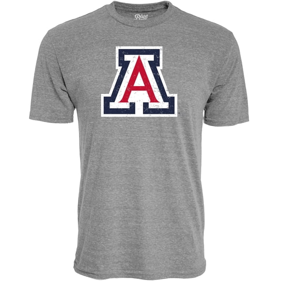 Blue 84 Men's Arizona Wildcats Tri-Blend T-Shirt Vintage Icon Heather Grey, Grey, Medium