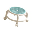 thumbnail image 4 of Elodie Tabouret Bas Rond Roulant Léger Robuste Rotation à 360 Degrés pour Maison Bureau SPA Bleu, 4 of 8