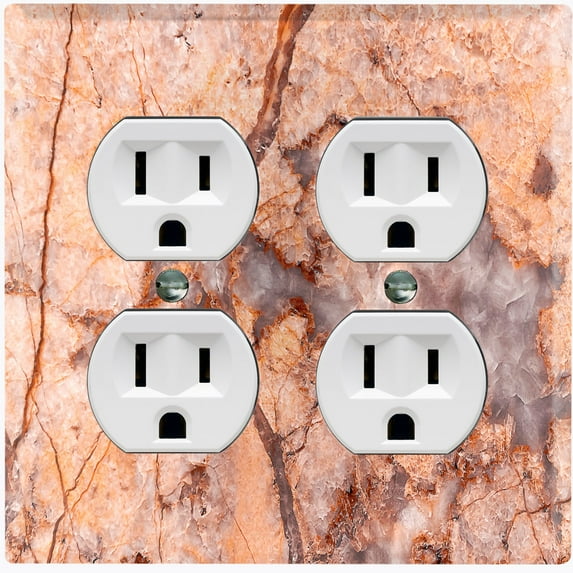 Metal Light Switch Plate Outlet Cover (Image of Marble Red MAR062)