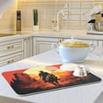 thumbnail image 6 of Dish Drying Mat Kitchen Counter Cowboy and Sunset Dishes Drainer Pad Absorbent Microfiber Reversible 16"x18", 6 of 7