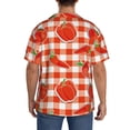thumbnail image 3 of Balery Tomatoes And Chili Camisa Casual de Manga Corta con Botones para Hombre, Texturizada, Estilo Cubano, para Playa, Verano-Large, 3 of 5