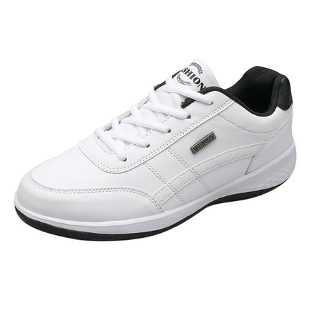 Ketyyh-chn99 Men Sneakers Mens Running Shoes Mens Shoes Fashion Running Sneaker Casual Leather Sport Shoes Breathable Comfortable Walking Shoes White 8