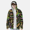 thumbnail image 3 of Xecao Mardi Gras3 for Sun Shirt-A lightweight, hoodie-style long-sleeve UV protection garment designed for other outdoor activities., 3 of 9