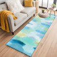 thumbnail image 2 of Gradient Green Blue Runner Rugs 2x6 ft Abstract Oil Painting Yellow Green Blue Washable Hallway Rugs Non-Slip Floor Mats Absorbent Carpet Bedside Runners for Bedroom Kitchen Bathroom Laundry Room, 2 of 9