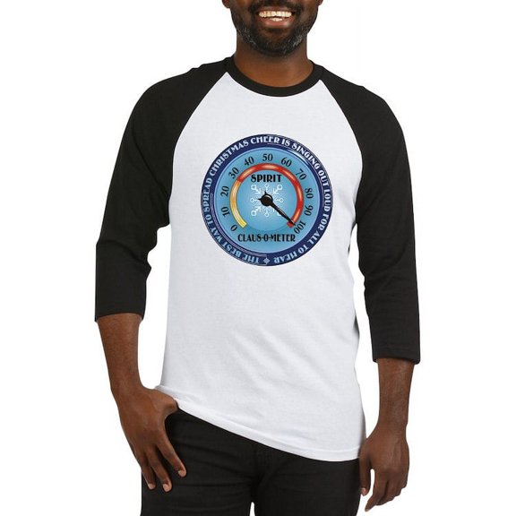 CafePress - Clausometer Baseball Jersey - Cotton Baseball Jersey, 3/4 Raglan Sleeve Shirt