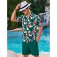 thumbnail image 3 of sogami Short Sleeve Button Up Shirts for Men Flamingo Hawaiian Aloha Shirt, 3 of 7