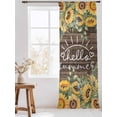 thumbnail image 3 of Sheer Curtains 96 Inches Long, Sunflower Semi Sheer Curtains Light Filtering Window Treatment, Yellow Summer Botanical Flowers Wooden Privacy Voile Drapes for Living Room Bedroom 52x96 Inch, 3 of 7