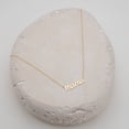 thumbnail image 4 of Mercie Sterling Silver Gold Vermeil Name Necklace “Mama” Script Pendant Minimal Design 18 Inch Everyday Wear, 4 of 8